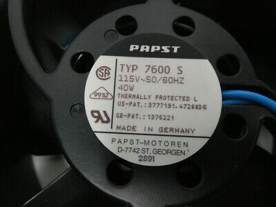 Papst 7600s Thermally Protected Fan 40w 115v-ac Nnr