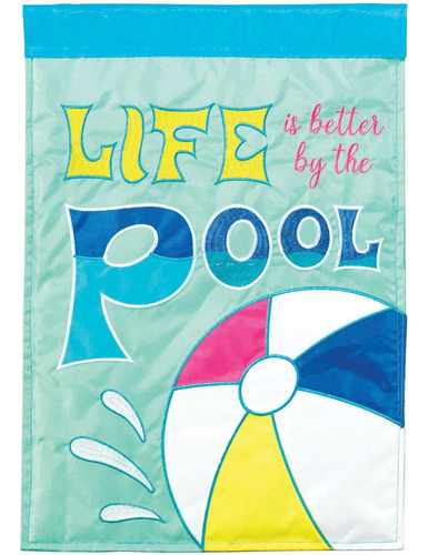 Magnolia Garden Life Better By Pool Beach Ball - Bandera De 