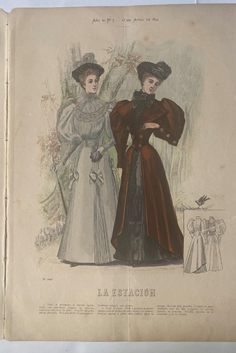 Antiguas Láminas Moda Francesa 1894  Ar1