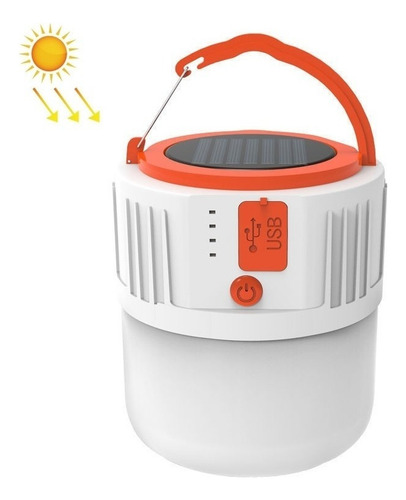 Foco Lampara Recargable Solar Con Panel Usb Para Recarga Cel Color de la luz Blanco frío