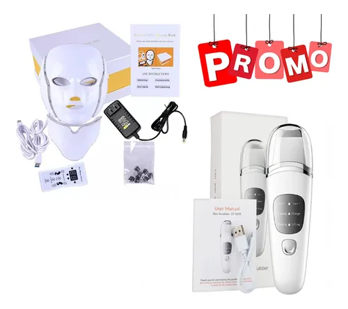 Combo Mascara Led 7 Colores Cuello+peeling Ultrasonido