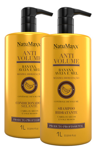 Kit Shampoo + Condicionador Antivolume Banana Natumaxx 1l
