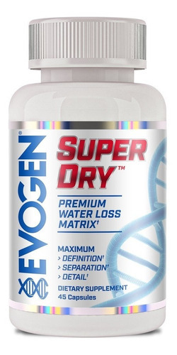 Evogen Super Dry 45 Capsulas Diurético Premium Water Loss Sabor Sin Sabor