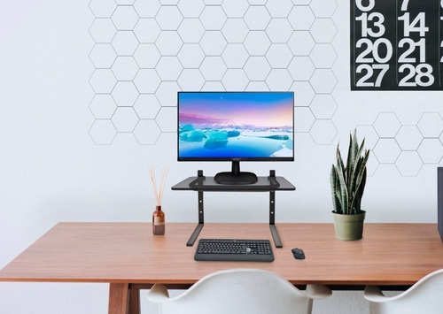 Imagem 2 de 2 de Suporte Para Monitor Notebook Ergonômico Vidro Fumê Resolve