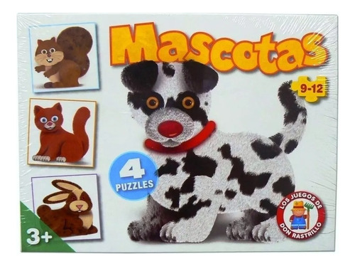 Mascotas Puzzle X 4 Don Rastrillo Infantil Didactico 