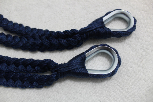 Soga Cuerda Para Hamaca Incluye Par De S Metalica Negra Color Azul Marino Color