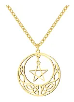 Comprar Collar Estrella Circular Joya Plata Enchapado Oro 18k