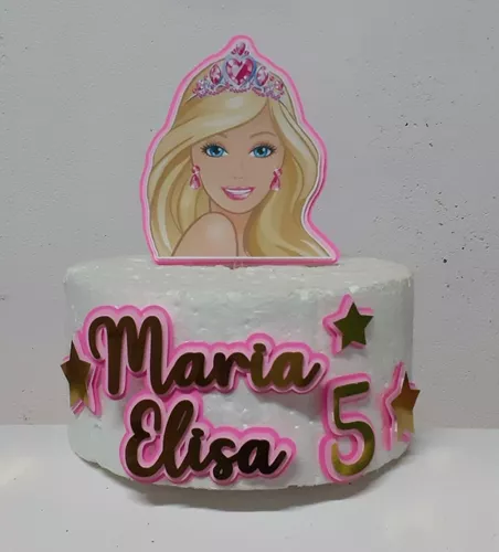 Topo De Bolo Personalizado Princesa Barbie - 3d/camadinhas