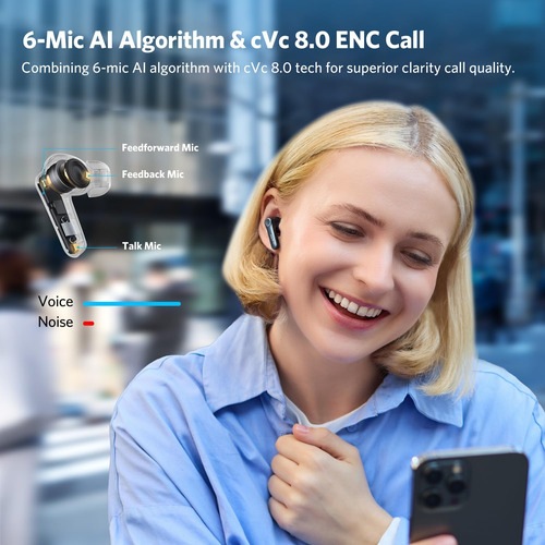 Fones De Ouvido Sem Fio Earfun Air Pro 4 Adaptive Hybrid Anc