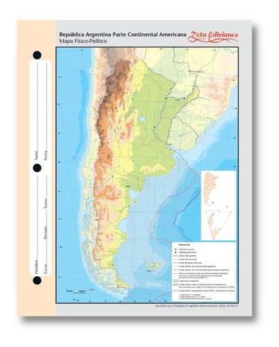 Mapas Escolares Republica Argentina Fisico Politico (x40)