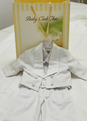 Terno Baby Club Original Blanco Para Bebe De 6 A 9 Meses