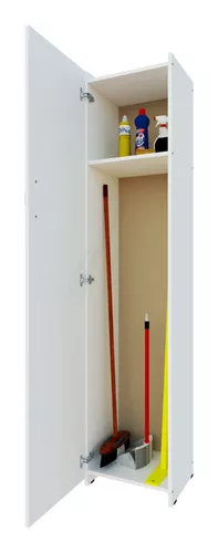 Despensero Escobero Armario Organizador Armado Cocina 5 Estantes Melamina -  180x40cm 1 Puerta - Muebles Económicos