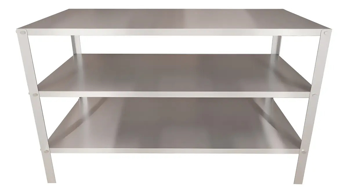 Mesa Industrial em Aço Inox 304 AFW Essencial c/ 2 Prateleiras