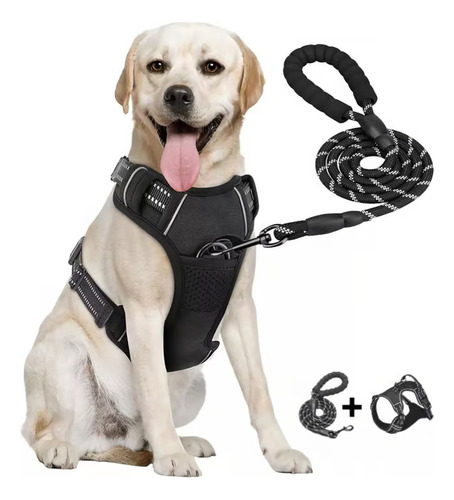 Arnes Para Perro Pechera Anti Tirones Reflectante Con Correa