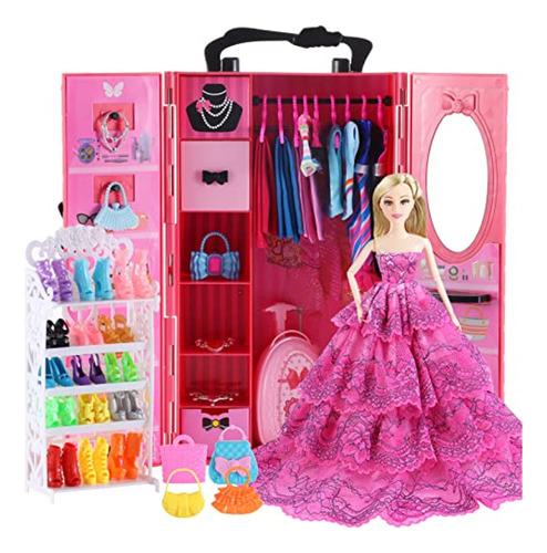 Muñecas Barbie  Juego De Armario De Ropa Y Accesorios Para M