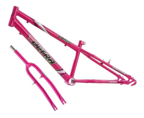 Quadro Em Aço Carbono Ultra Bike Aro 24 Com Garfo Rebaixado Cor Rosa