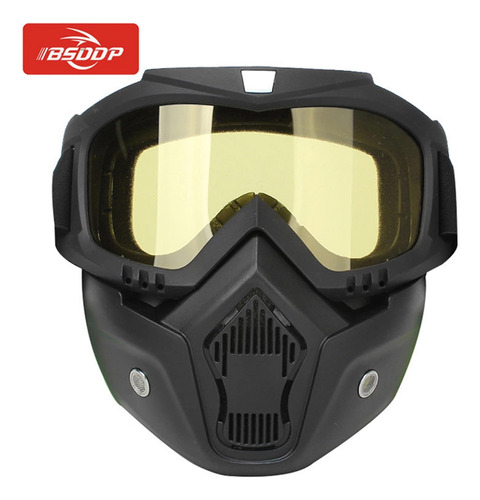 Máscara Moto Gafas Hd Con Filtro Boca, Casco Abierto, Protec