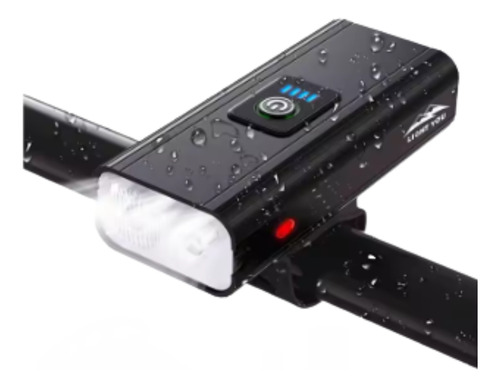 Luz Recargable Para Bicicleta 2 Led Gran Autonomía Usbc Negro