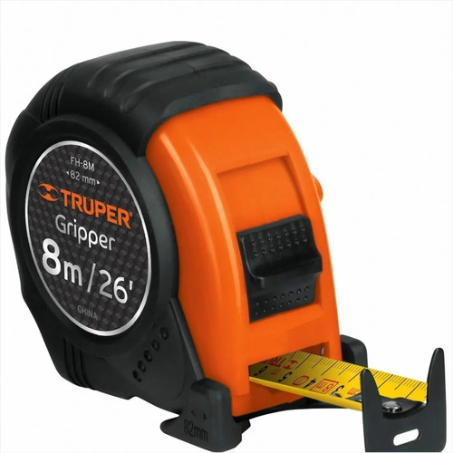Flexómetro Gripper Contra Impacto 8m Cinta 25mm Truper 14579