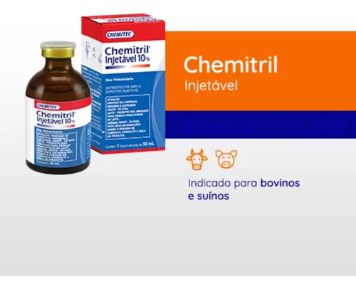 Antibiótico Chemitril 10% Injetável - 50 Ml