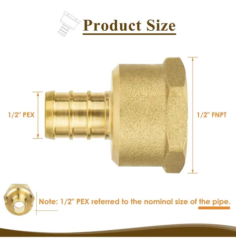 Pex - Adaptador Pex Hembra Npt De 1/2 Pulgada 1/2 Pulga...