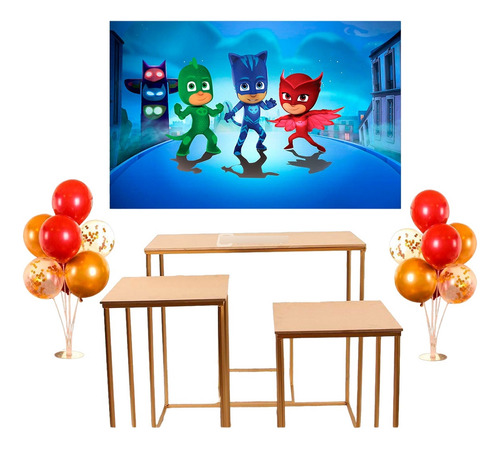 Fondo De Tela Pj Masks Heroes En Pijamas Para Decoracion