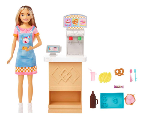 Set De Muñeca Barbie Skipper Barra De Snacks Hkd79