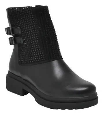 Bota Via Marte Feminina Salto Bloco Tratorado Confortável Preto Lisa 37 Br