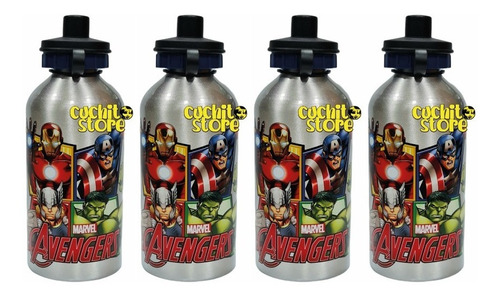 Pack 4 Botellas Metalicas Licencias Avengers Marvel 500ml