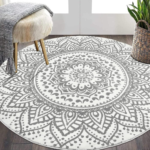 Hebe Alfombra Grande De Área Redonda Chic Mandala Bohemian A