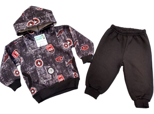 Conjunto Buzo Capucha Pantalón Friza Frisa Bebe Varón Nena 