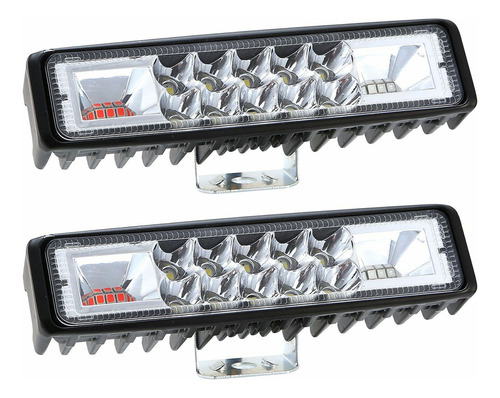 Barra Led Auxiliar 50w Con Efecto Policial X 2 + Luz Blanco
