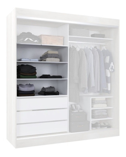 Imagen 3 de 6 de Placar Ropero Vestidor 140x200 Corrediza Espejo+