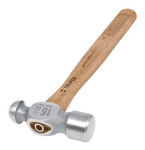 Martillo Bolita Chapista Bola Truper Cabo Madera Grip 16 Oz