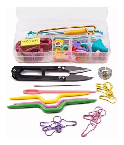 Imagen 4 de 4 de Kit De 33 Accesorios Para Tejido A Crochet O Palillos C003