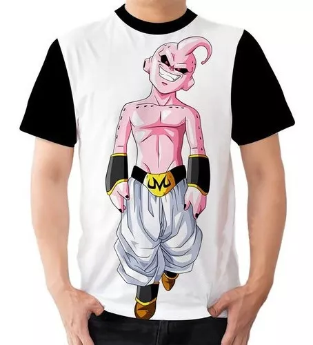 Camiseta T-Shirt Dragon Ball Majin Boo Versão Magro Algodão - Branco