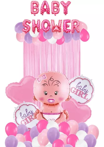 Kit Decoración Globo Bebé Baby Shower Niña Rosa Nena