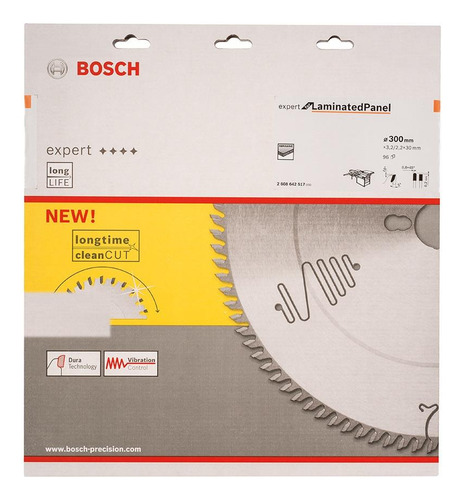 Disco De Sierra Bosch Expert En Laminado 300mm 96 Dientes