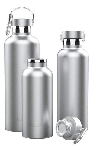 Botella De Agua De Acero Inoxidable Aislada Al VacĂo Triple
