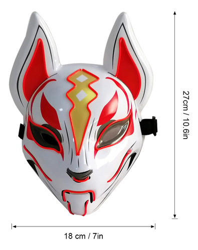 Máscara De Protección Facial Face Fox Full Cosplay Glowing A