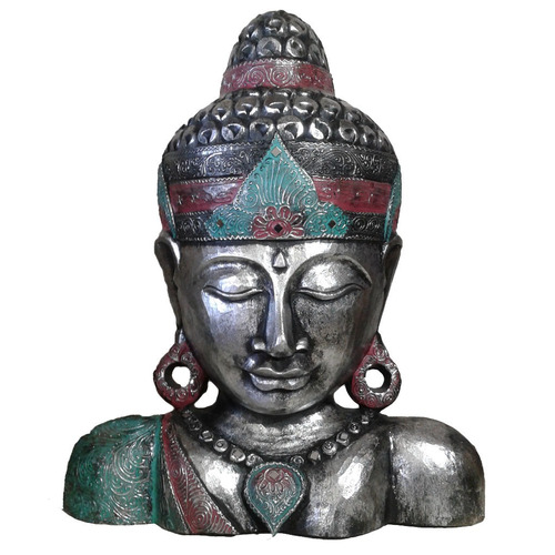 Figura Talla Buda Madera 60cm - Ruta De La Seda 