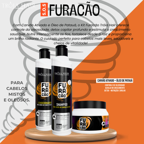 Kit Furacão 300ml + Shampoo Anticaspa 300ml Combate A Caspa