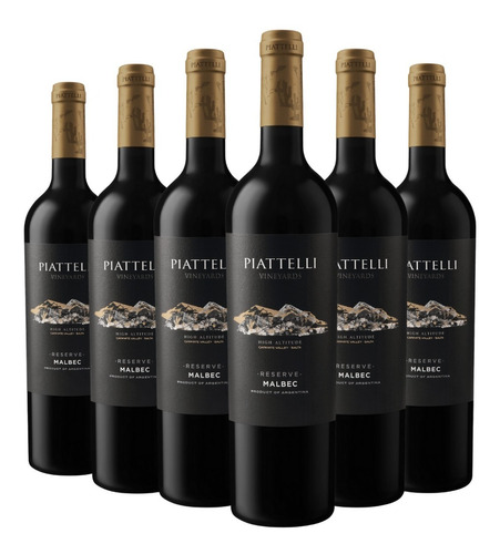 Vino Piattelli Reserva Malbec Caja X 6. Cafayate Salta