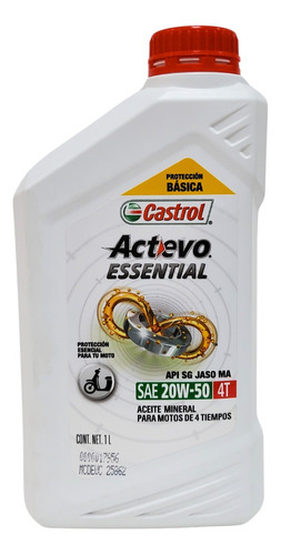 Aceite mineral castrol essential 20w50 x 1 lt. (blanco)