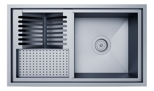 Cuba Quadrada Inox Para Cozinha Gourmet 70 Vx - Ludrio