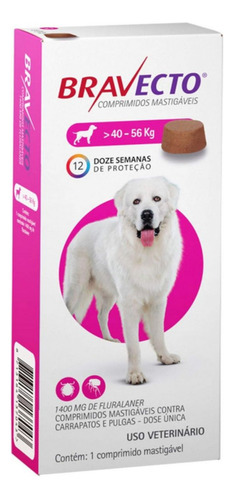 Bravecto 40 A 56kg Antipulga E Anticarrapato Cães Comprimido