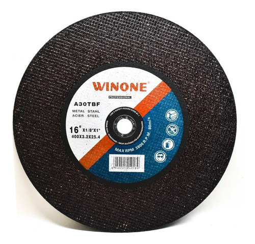 Disco Corte Metal 16 3.2mm Winone Lh-1140 Color Negro