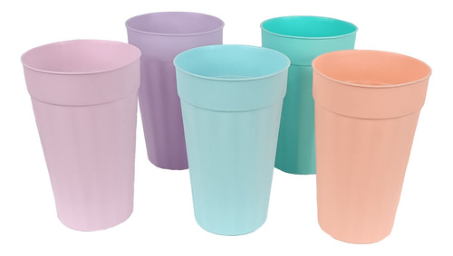 100 Vasos De Colores 620ml Plástico Económicos Mayoreo