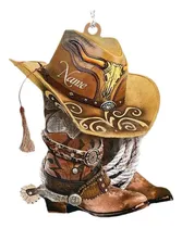 Comprar Bota Vaquero Adorno Colgante Para Arbol Navidad Sombrero