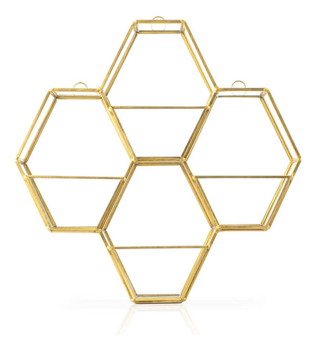 Estantería Retro Multi Hexagon Dorado Bvs